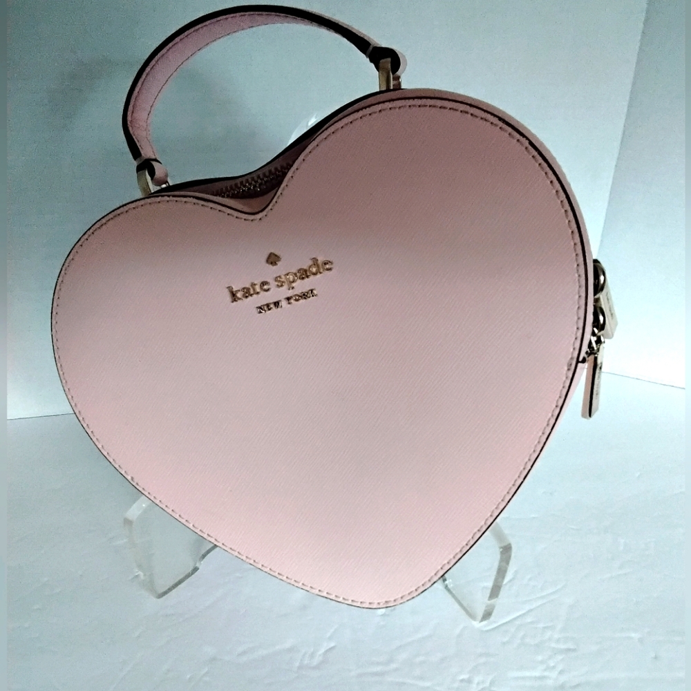 kate spade pink heart-shaped top-handle bag